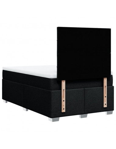 Giroletto a Molle con Materasso Nero 120x190 cm in Tessuto