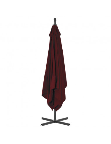 Ombrellone a Sbalzo con Palo in Acciaio 250x250 cm Rosso Vino