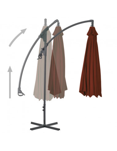 Ombrellone a Sbalzo con Palo in Acciaio 250x250 cm Terracotta