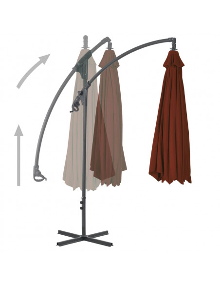 Ombrellone a Sbalzo con Palo in Acciaio 250x250 cm Terracotta