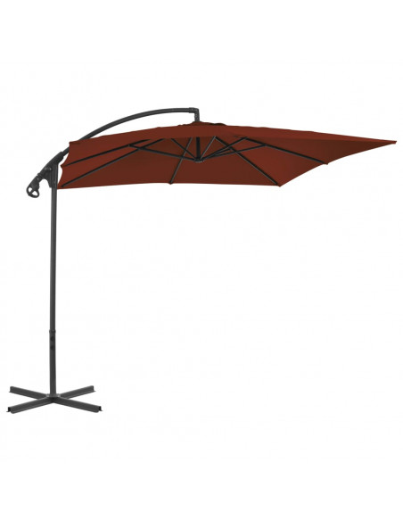 Ombrellone a Sbalzo con Palo in Acciaio 250x250 cm Terracotta