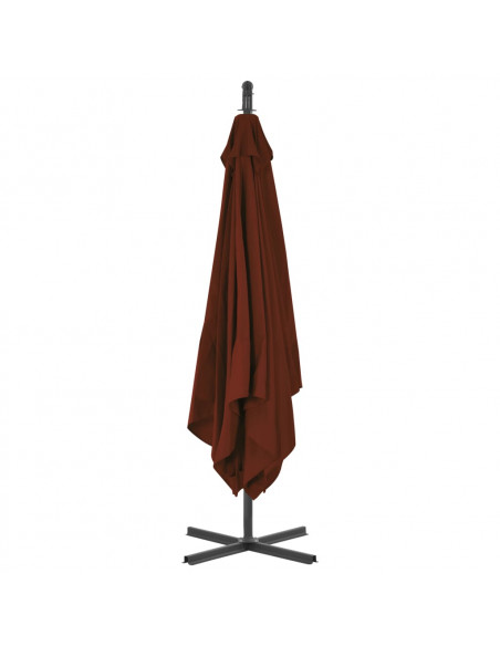 Ombrellone a Sbalzo con Palo in Acciaio 250x250 cm Terracotta