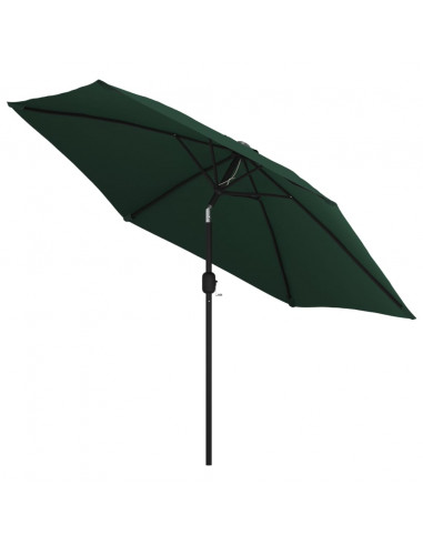 Ombrellone a sbalzo a LED 3 m Verde