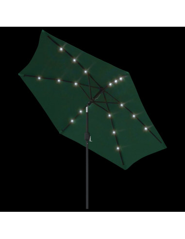 Ombrellone a sbalzo a LED 3 m Verde