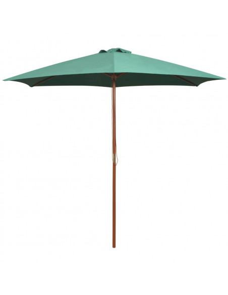 Ombrellone 270x270 cm con Palo in Legno Verde