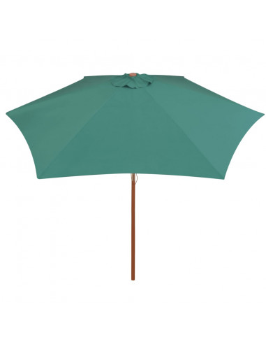 Ombrellone 270x270 cm con Palo in Legno Verde