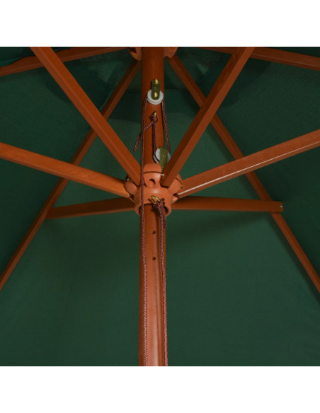 Ombrellone 270x270 cm con Palo in Legno Verde