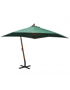 Ombrellone 300x300 cm Palo in Legno Verde 2