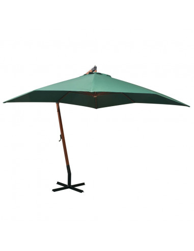 Ombrellone 300x300 cm Palo in Legno Verde