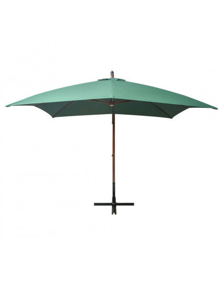 Ombrellone 300x300 cm Palo in Legno Verde