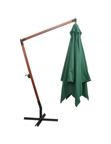Ombrellone 300x300 cm Palo in Legno Verde