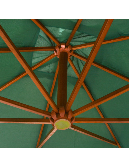 Ombrellone 300x300 cm Palo in Legno Verde