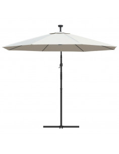 Ombrellone Pensile con Luci LED 300 cm Sabbia Palo in Metallo 2