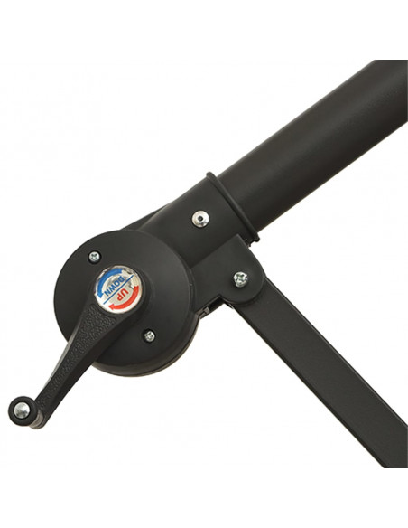 Ombrellone Pensile con Luci LED 300 cm Sabbia Palo in Metallo