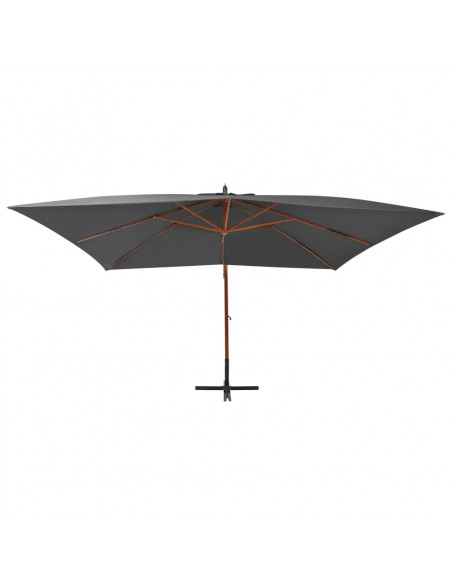 Ombrellone a Sbalzo con Palo in Legno 400x300cm Antracite