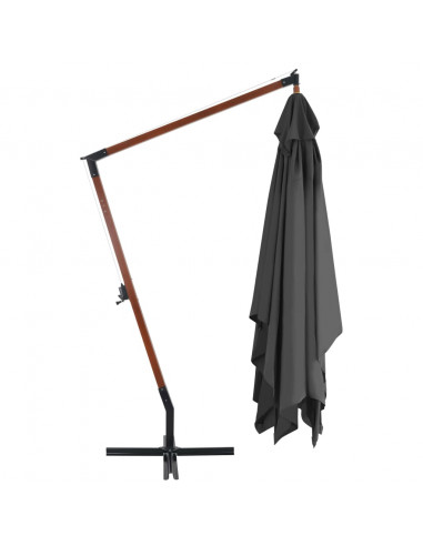 Ombrellone a Sbalzo con Palo in Legno 400x300cm Antracite