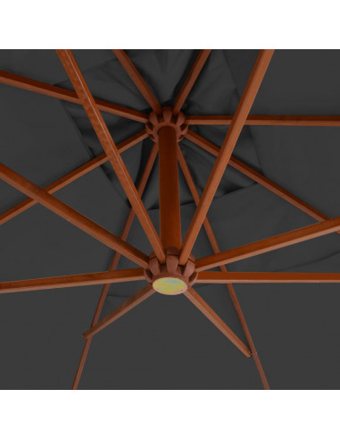 Ombrellone a Sbalzo con Palo in Legno 400x300cm Antracite