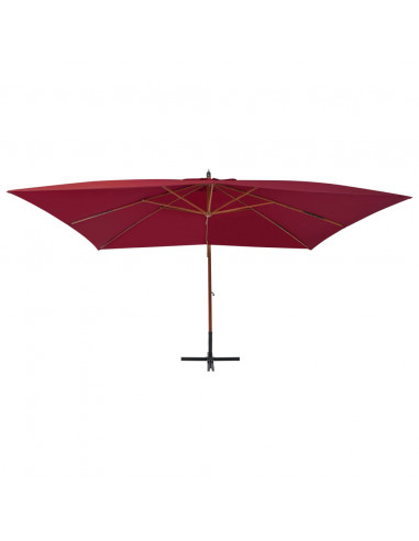 Ombrellone a Sbalzo con Palo in Legno 400x300cm Bordò