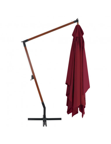 Ombrellone a Sbalzo con Palo in Legno 400x300cm Bordò