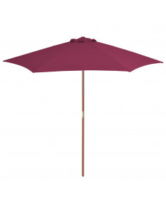 Ombrellone da Esterni con Palo in Legno  270 cm Rosso Bordò 2