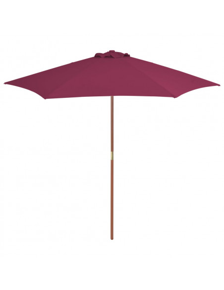Ombrellone da Esterni con Palo in Legno  270 cm Rosso Bordò