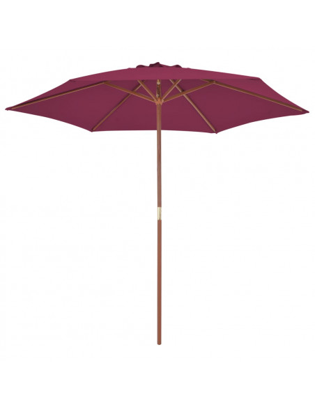 Ombrellone da Esterni con Palo in Legno  270 cm Rosso Bordò