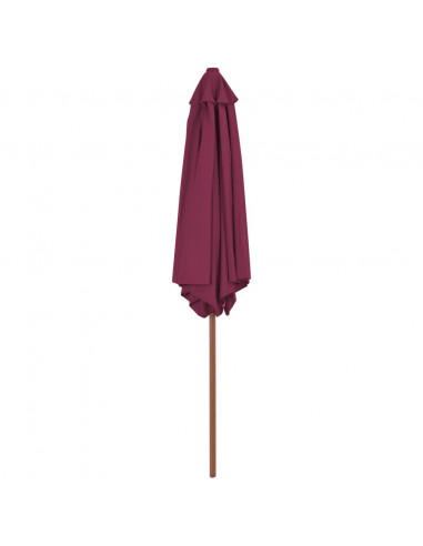 Ombrellone da Esterni con Palo in Legno  270 cm Rosso Bordò