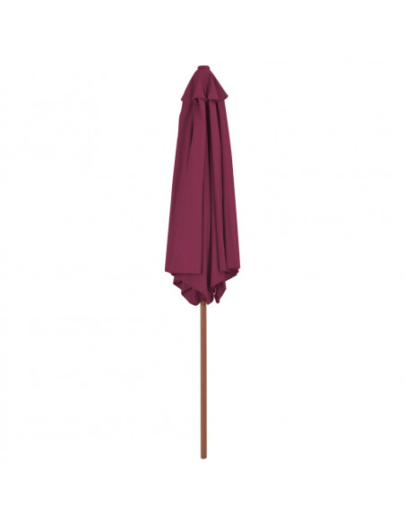 Ombrellone da Esterni con Palo in Legno  270 cm Rosso Bordò