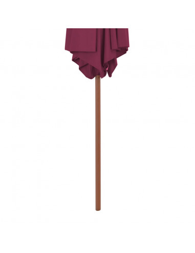 Ombrellone da Esterni con Palo in Legno  270 cm Rosso Bordò