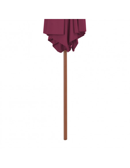 Ombrellone da Esterni con Palo in Legno  270 cm Rosso Bordò