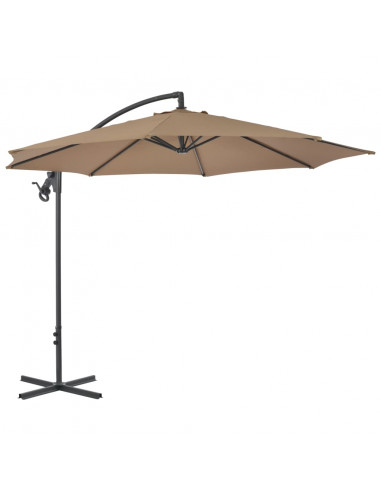 Ombrellone a Sbalzo con Palo in Acciaio 300 cm Grigio Talpa