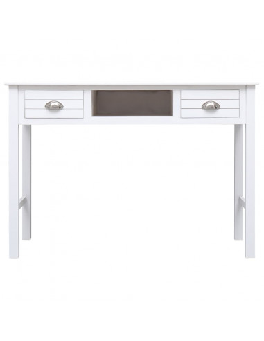 Scrivania Bianca 108x45x76 cm in Legno Massello di Paulownia