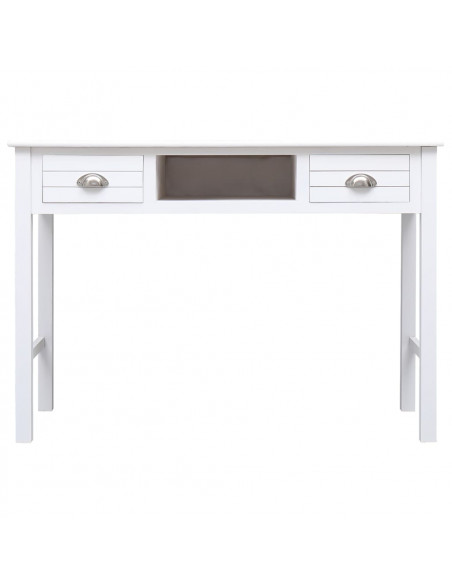 Scrivania Bianca 108x45x76 cm in Legno Massello di Paulownia