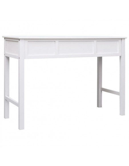 Scrivania Bianca 108x45x76 cm in Legno Massello di Paulownia