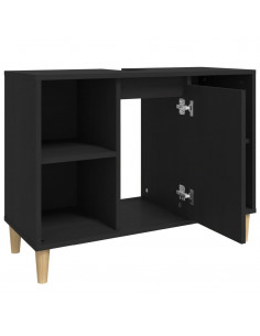 Mobile Lavabo Nero 80x33x60 cm in Legno Multistrato 2