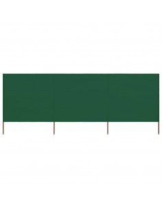 Paravento a 3 Pannelli in Tessuto 400x80 cm Verde 2