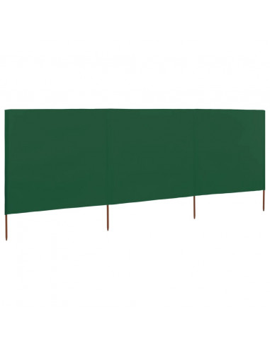 Paravento a 3 Pannelli in Tessuto 400x80 cm Verde