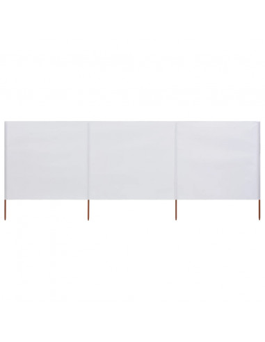 Paravento a 3 Pannelli in Tessuto 400x160 cm Bianco Sabbia