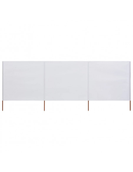 Paravento a 3 Pannelli in Tessuto 400x160 cm Bianco Sabbia