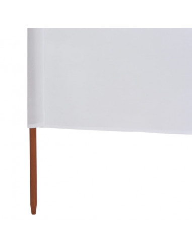 Paravento a 3 Pannelli in Tessuto 400x160 cm Bianco Sabbia
