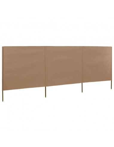 Paravento a 3 Pannelli in Tessuto 400x160 cm Grigio Talpa