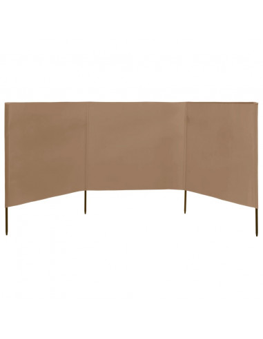 Paravento a 3 Pannelli in Tessuto 400x160 cm Grigio Talpa