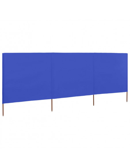 Paravento a 3 Pannelli in Tessuto 400x160 cm Azzurro