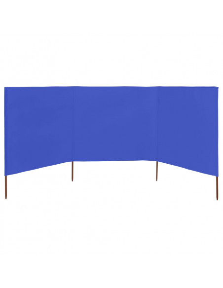 Paravento a 3 Pannelli in Tessuto 400x160 cm Azzurro