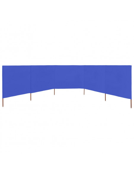 Paravento a 5 Pannelli in Tessuto 600x80 cm Azzurro