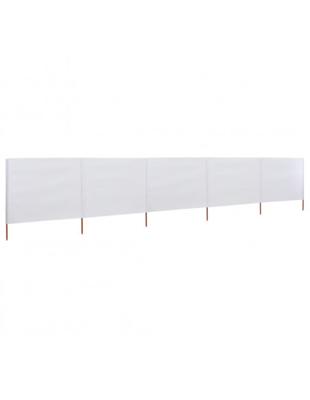 Paravento a 5 Pannelli in Tessuto 600x160 cm Bianco Sabbia