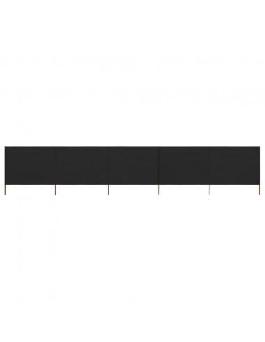 Paravento a 5 Pannelli in Tessuto 600x160 cm Nero