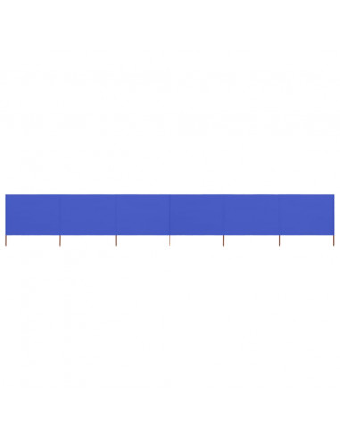 Paravento a 6 Pannelli in Tessuto 800x80 cm Azzurro