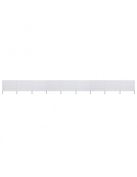 Paravento a 9 Pannelli in Tessuto 1200x160 cm Bianco Sabbia