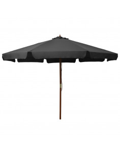 Ombrellone da Esterni con Palo in Legno 300 cm Antracite 2